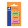 Estojo de Borracha Staedtler com 03 Unidades Neon Sortidas