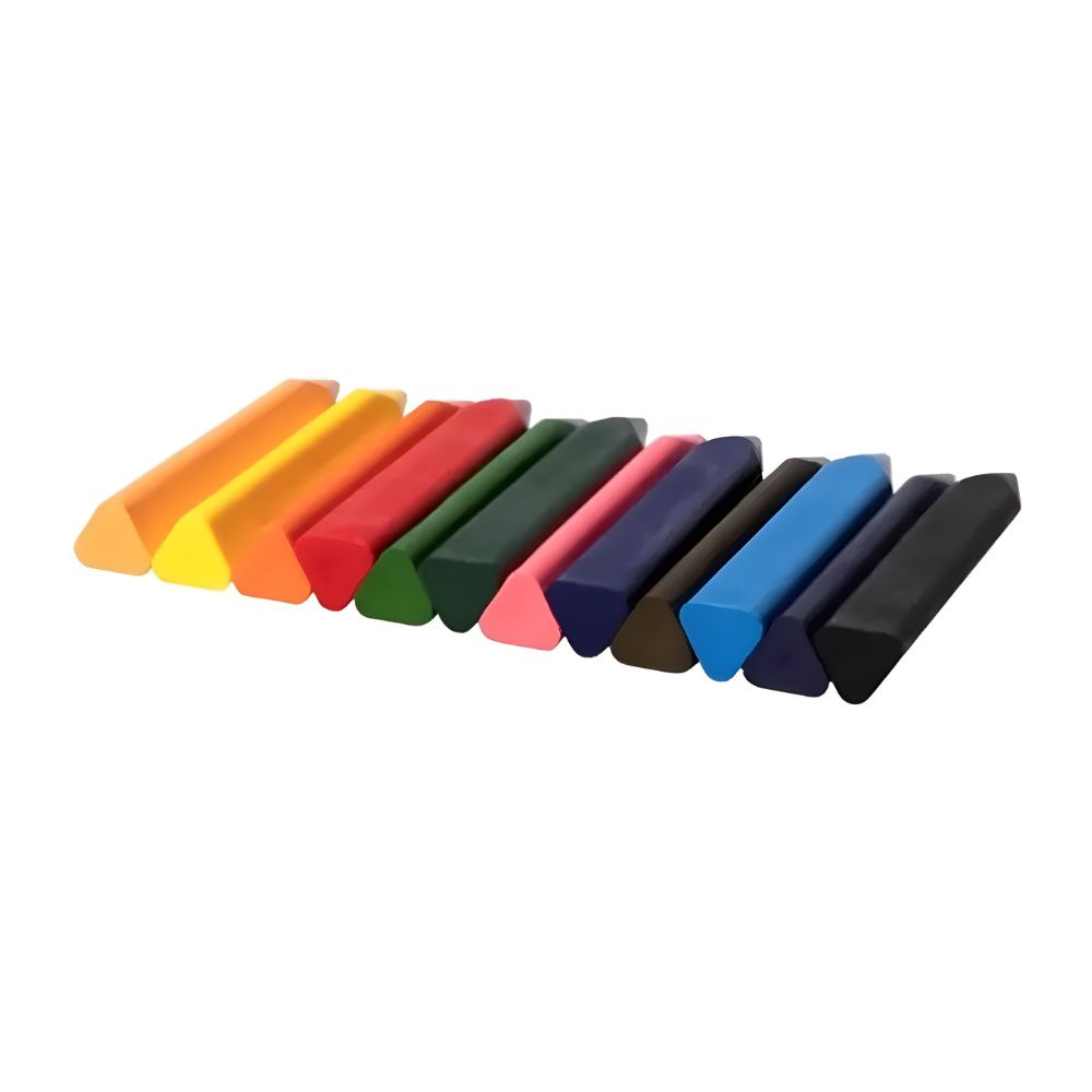 Estojo de Giz de Cera Staedtler com 12 Cores Triangular Jumbo