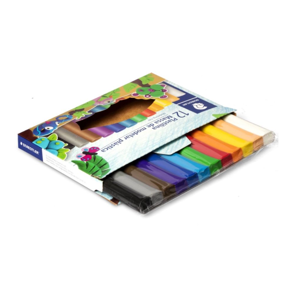 Estojo de Massa de Modelar Plástica Staedtler com 12 Cores