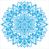 Stencil - Mandala Corações 20x20cm para Pintura Decorativa e Artesanato Stxx-265 - Litoarte