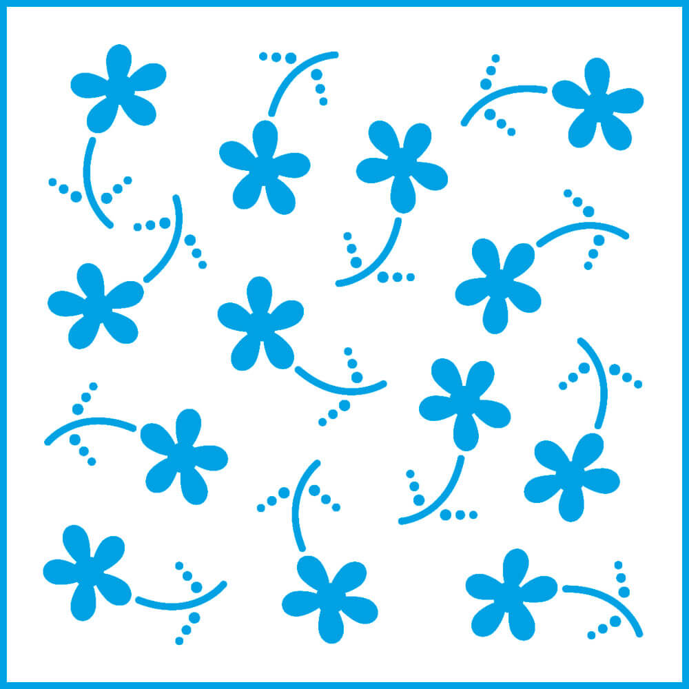 Stencil - Flores Iii 10x10cm para Pintura Decorativa e Artesanato St-x-195 - Litoarte