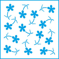 Stencil - Flores Iii 10x10cm para Pintura Decorativa e Artesanato St-x-195 - Litoarte