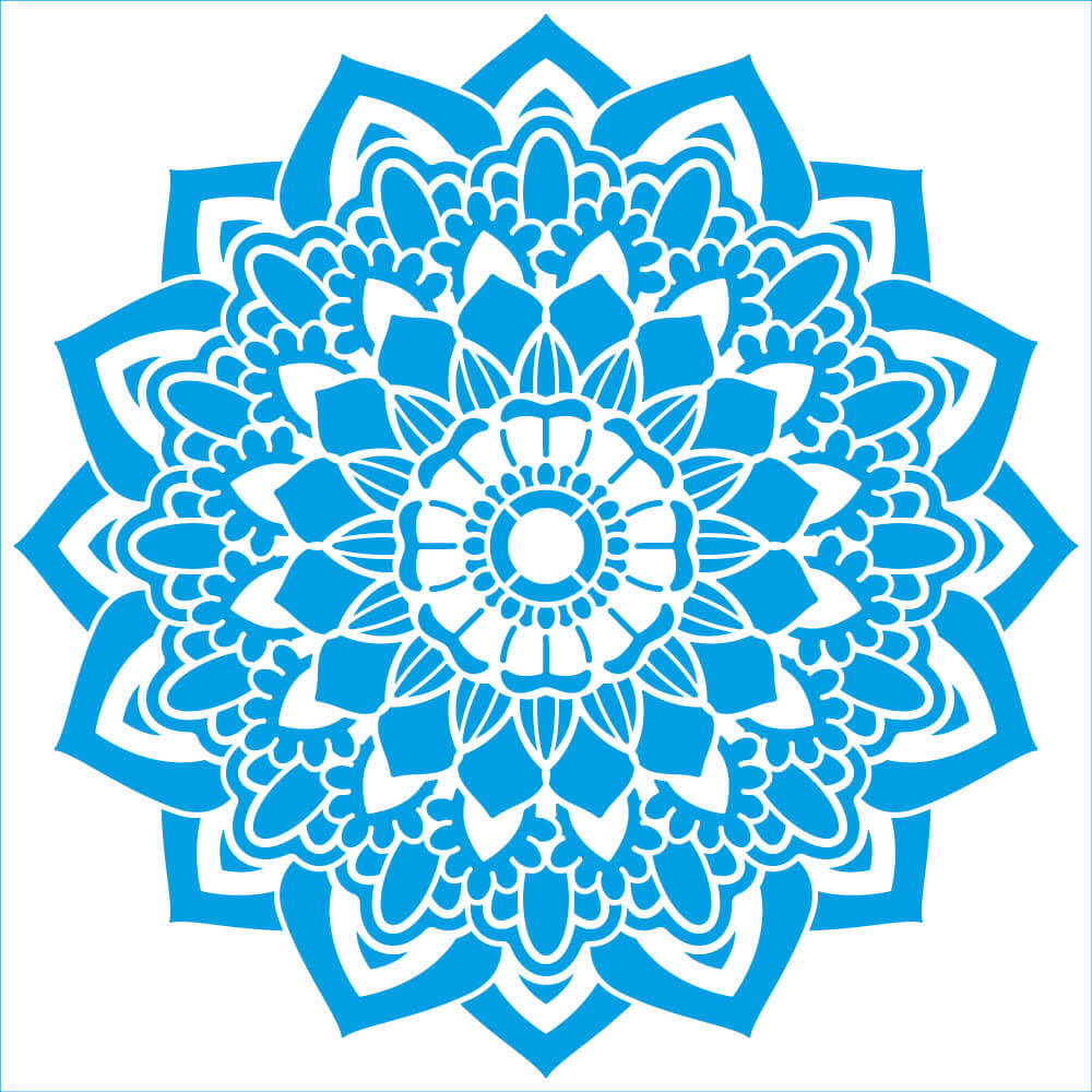 Stencil - Mandala Flor 20x20cm para Pintura Decorativa e Artesanato Stxx-266 - Litoarte