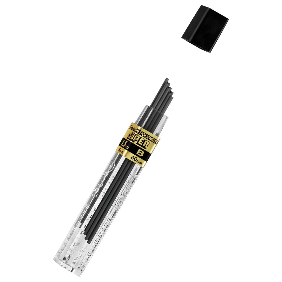 Tubo Mina Grafite Pentel Hi-polymer Super Pentel 1.3mm Com 8 Unidades