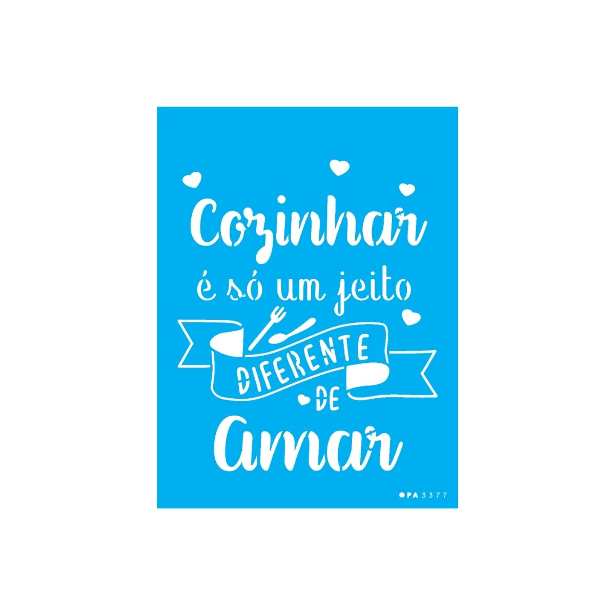 Stencil Opa 15x20cm - Frase Cozinhar com Amor - 3377