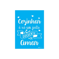 Stencil Opa 15x20cm - Frase Cozinhar com Amor - 3377
