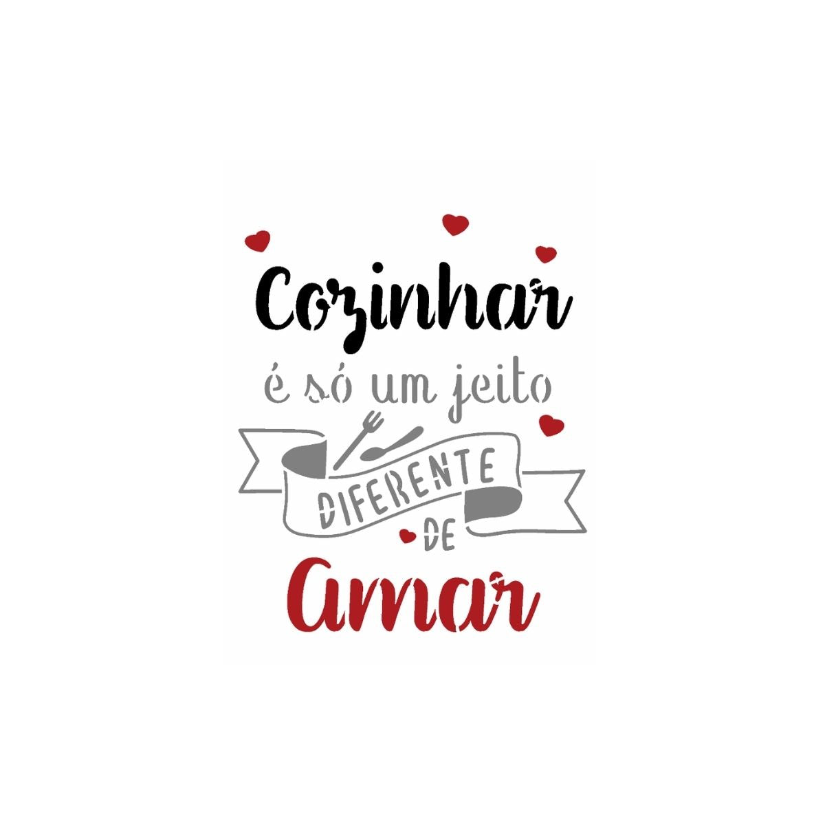 Stencil Opa 15x20cm - Frase Cozinhar com Amor - 3377