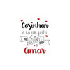 Stencil Opa 15x20cm - Frase Cozinhar com Amor - 3377