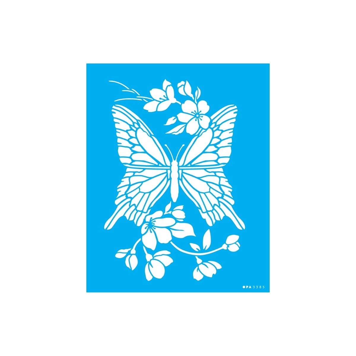 Stencil Opa 20x25cm - Borboleta e Cerejeiras - 3385