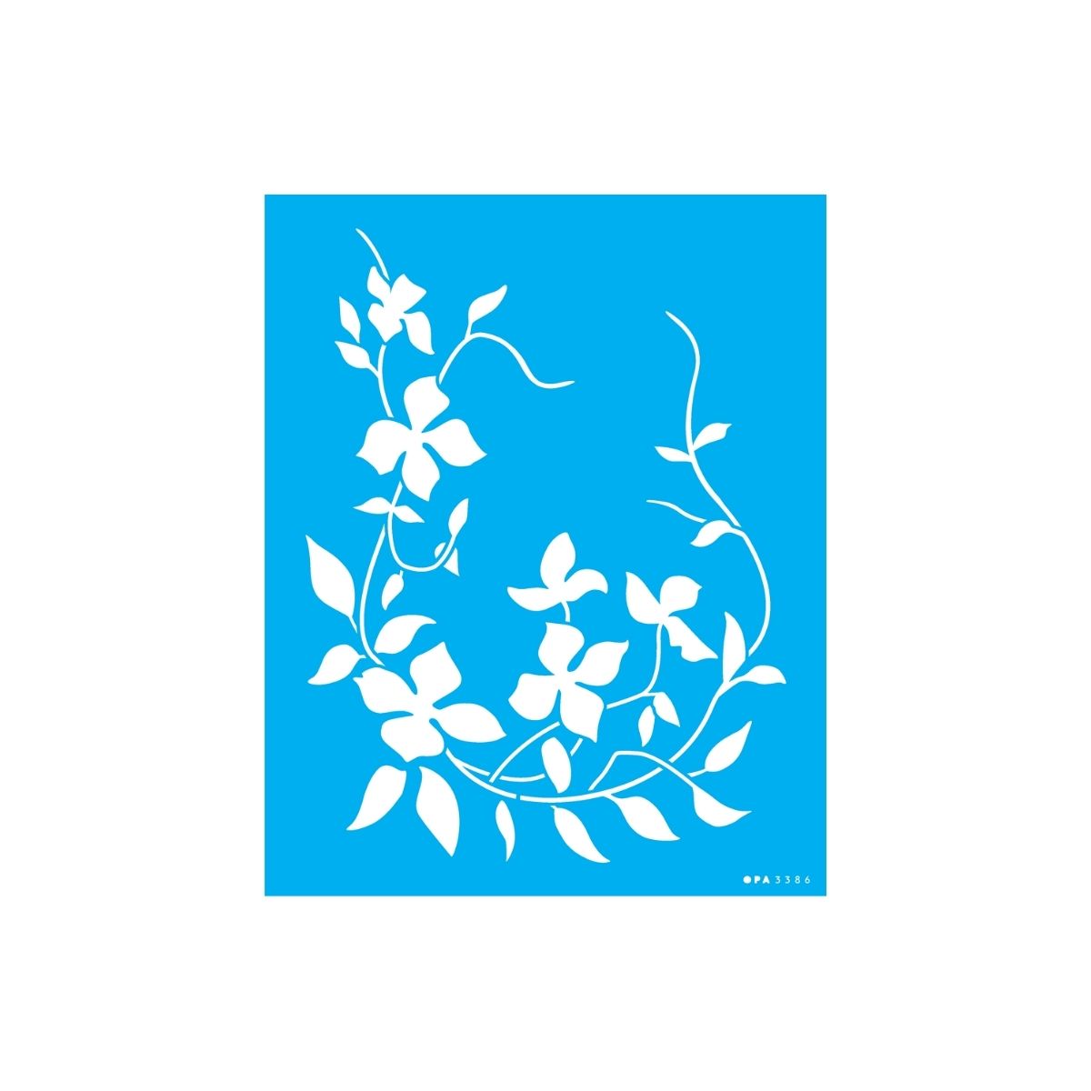 Stencil Opa 20x25cm - Cantoneira Flores Clematites - 3386
