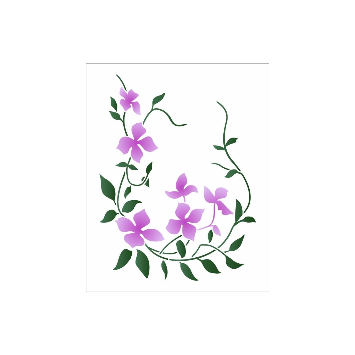 Stencil Opa 20x25cm - Cantoneira Flores Clematites - 3386