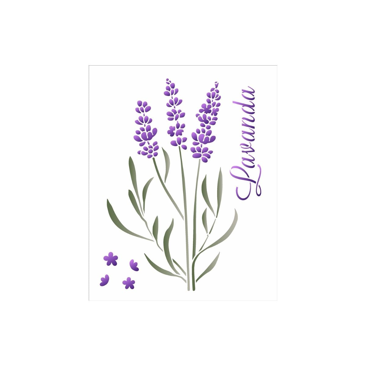 Stencil Opa 20x25cm - Flor Lavanda Ii - 3390