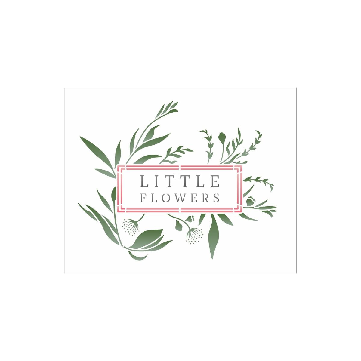 Stencil Opa 20x25cm - Frase Little Flowers - 3393