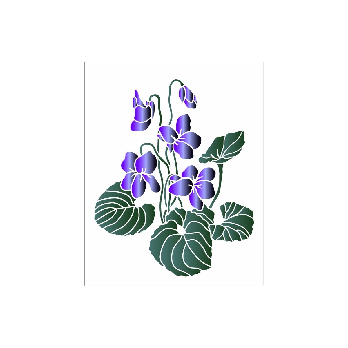 Stencil Opa 20x25cm - Flor Violeta - 3391