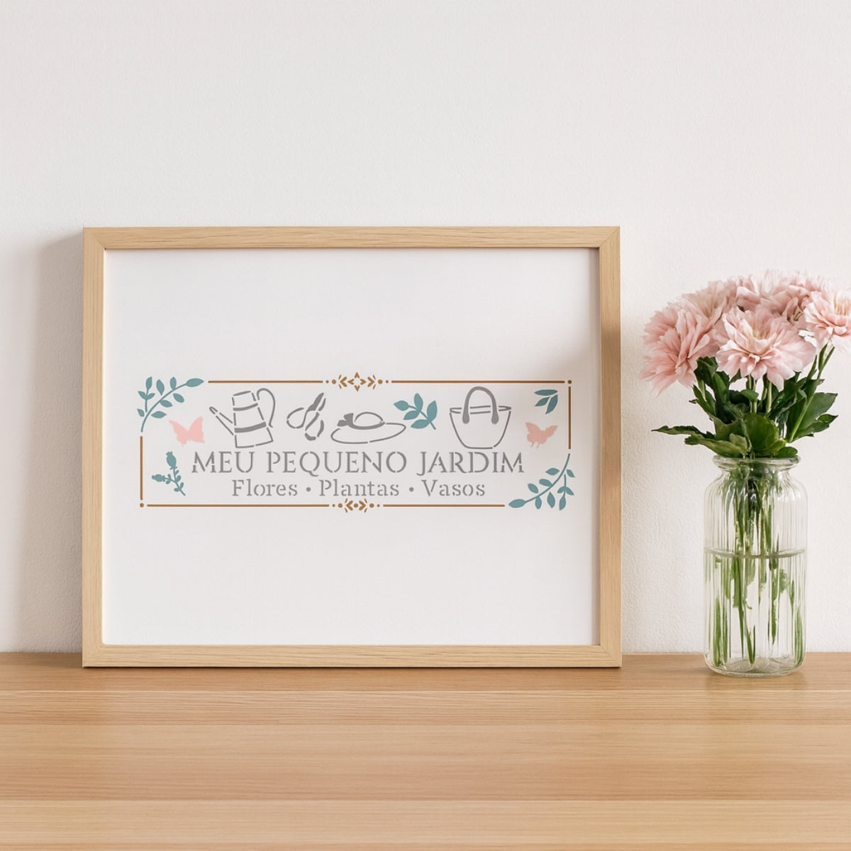Stencil Opa 10x30cm - Frase Meu Pequeno Jardim - 3374