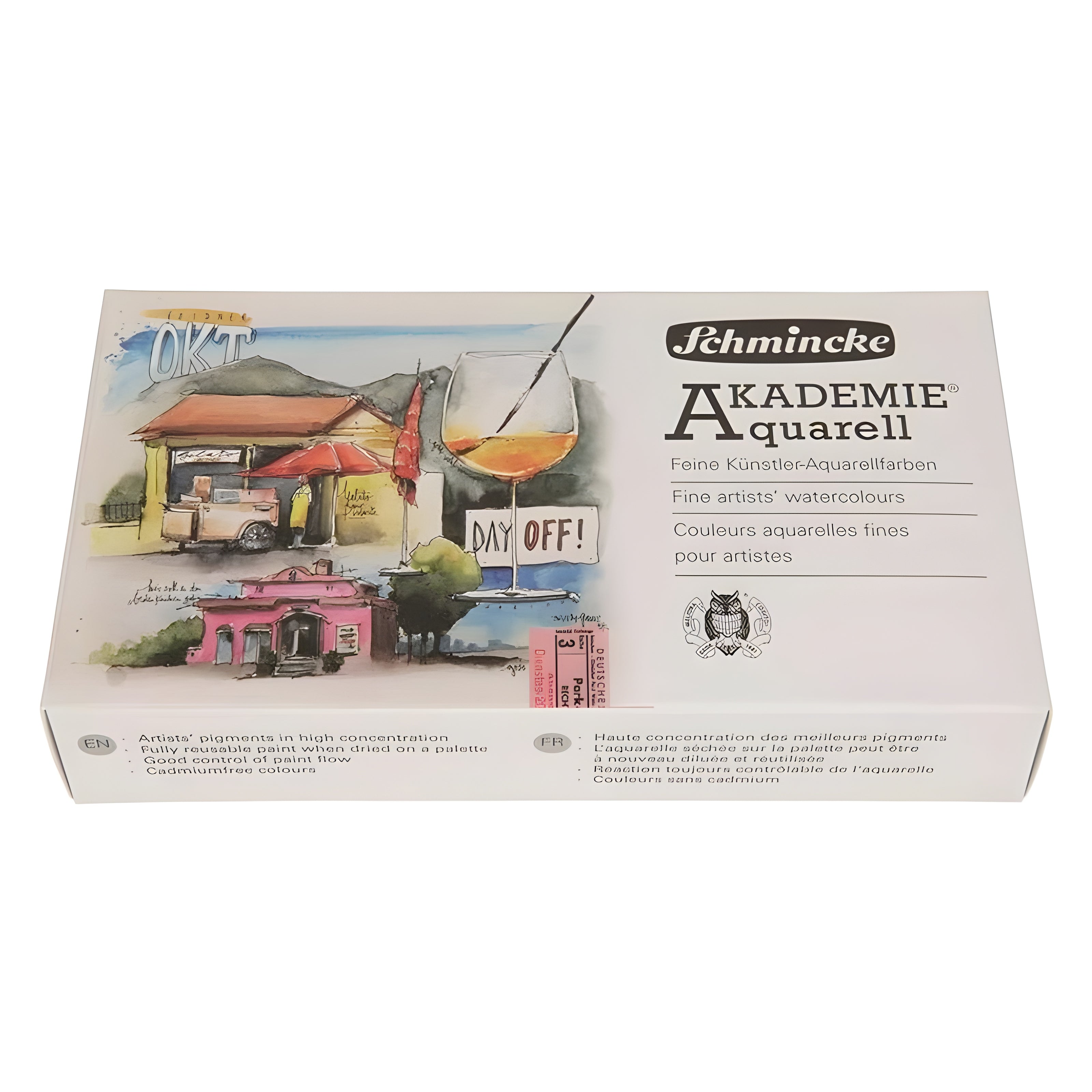 Estojo Tinta Aquarela Schmincke Meia Pastilha Hahnemühle 9 Cores
