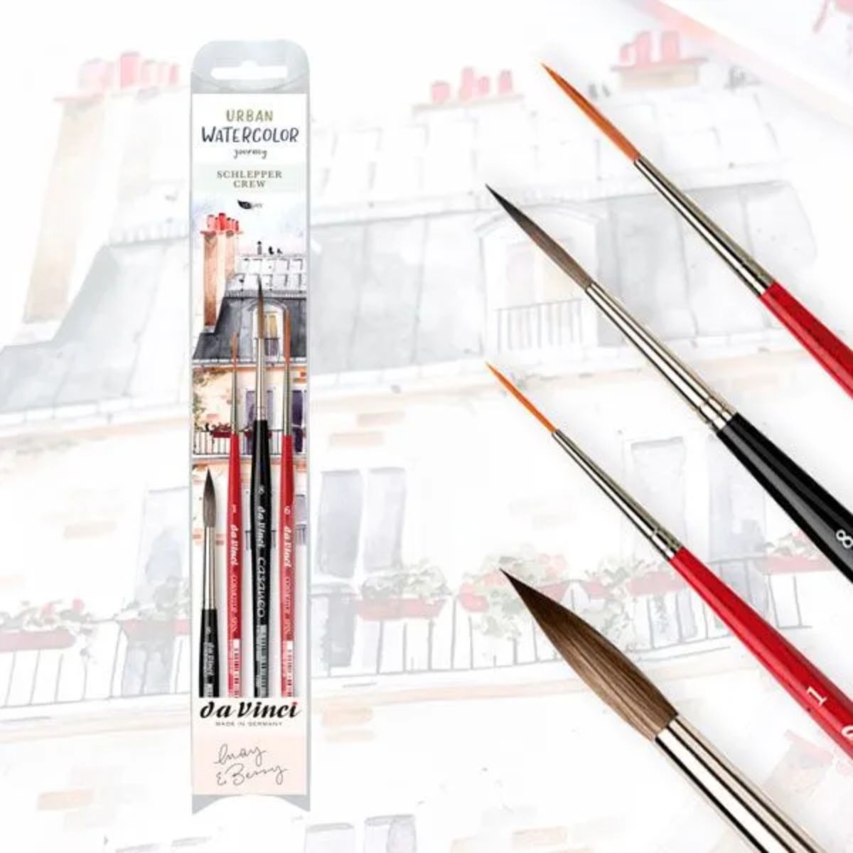 Kit Pincel da Vinci May & Berry com 4 Unidades - Séries 188, 498, 5580 e 5880