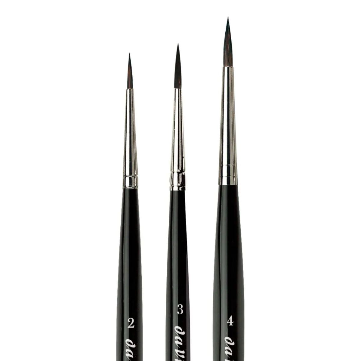 Kit Pincel da Vinci Casaneo 5598 com 3 Unidades - Tamanhos 2, 3 e 4 + Suporte de Madeira