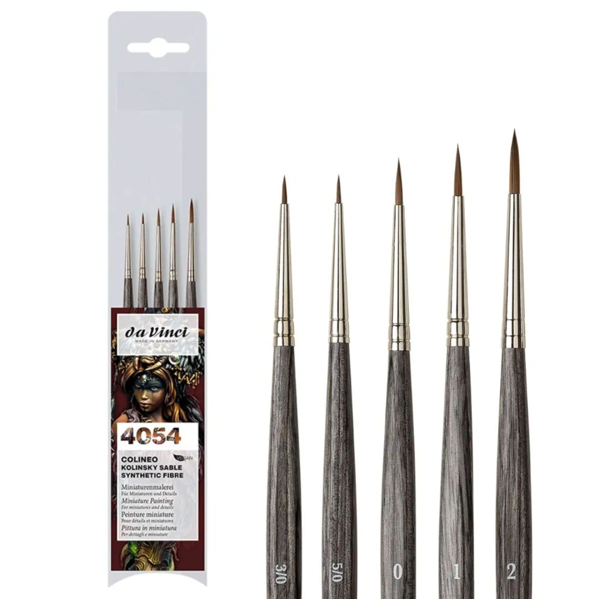 Kit Pincel da Vinci Colineo Miniaturas 4054 - Série 5522 Nº -3, -5, 0, 1 e 2