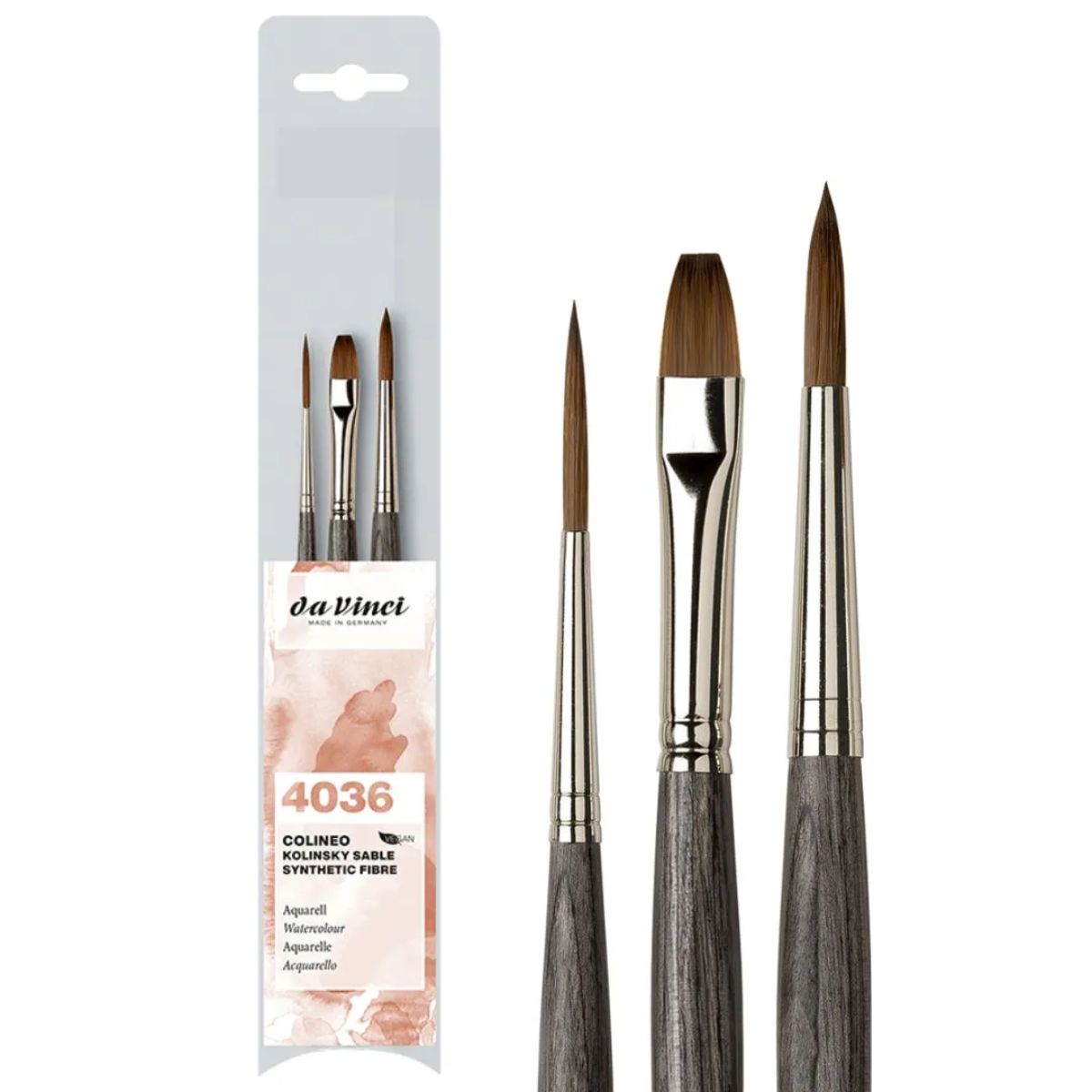 Kit Pincel da Vinci Colineo Aquarela 4036 - Série 1222-04 / 5522-06 / 5822-08