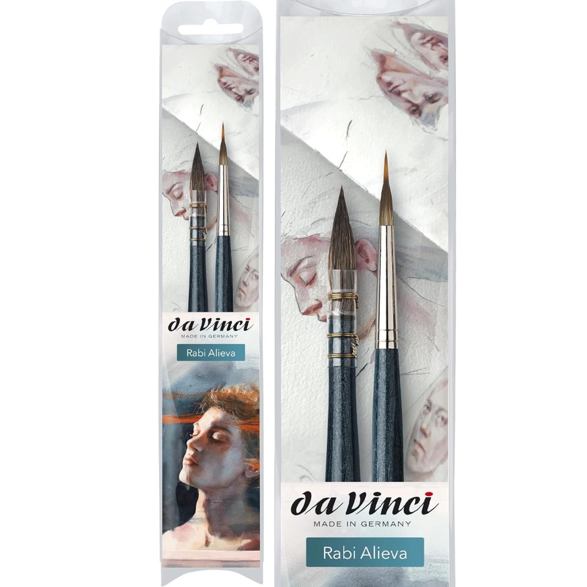 Kit Pincel da Vinci Rabi Alieva com 2 Unidades - Amarradinho Mix-b Nº 2 e Liner Nº 6
