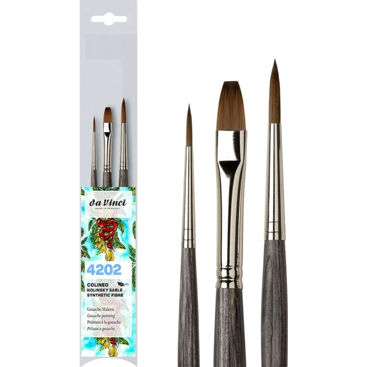 Kit Pincel da Vinci Colineo 4202 para Gouache 3 Unidades - Séries 5522 e 5822