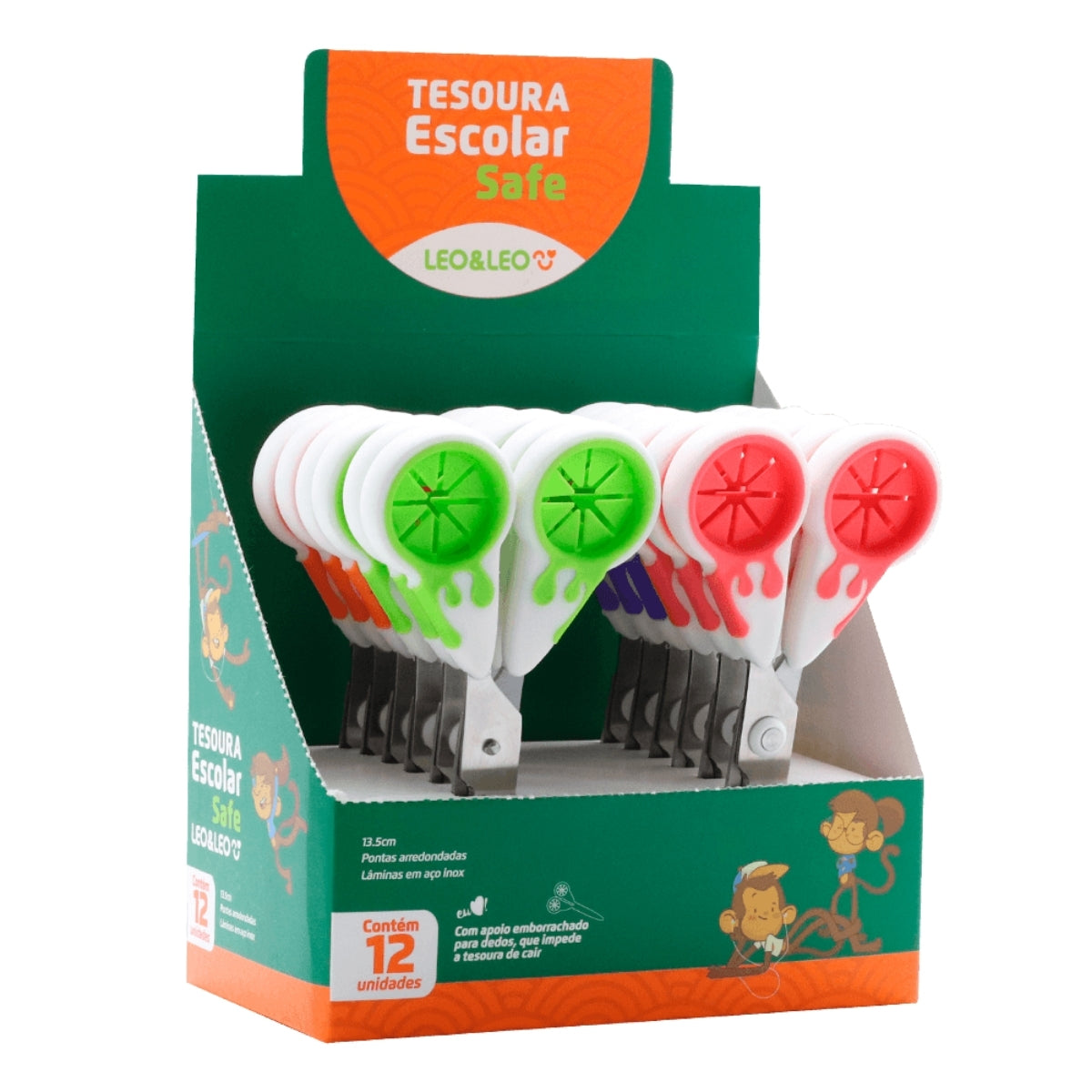 Tesoura Escolar Safe Sortidos - Leo & Leo 72002