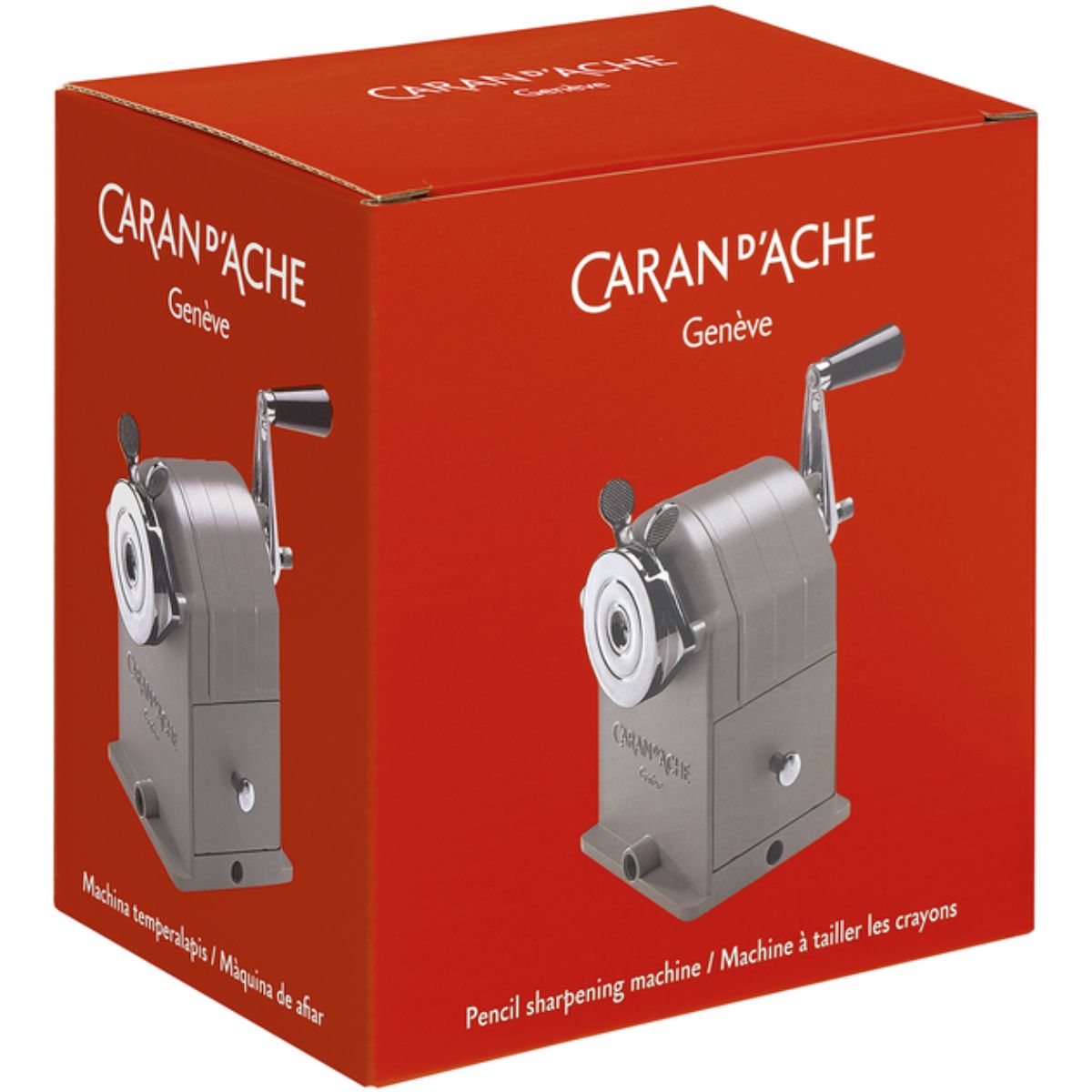 Apontador de Mesa Manivela Metal Caran D'ache Cinza