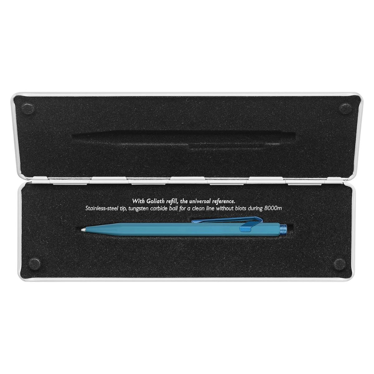 Caneta Esferográfica 849 Caran D'ache Claim Your Style com Estojo de Lata  - Ice Blue