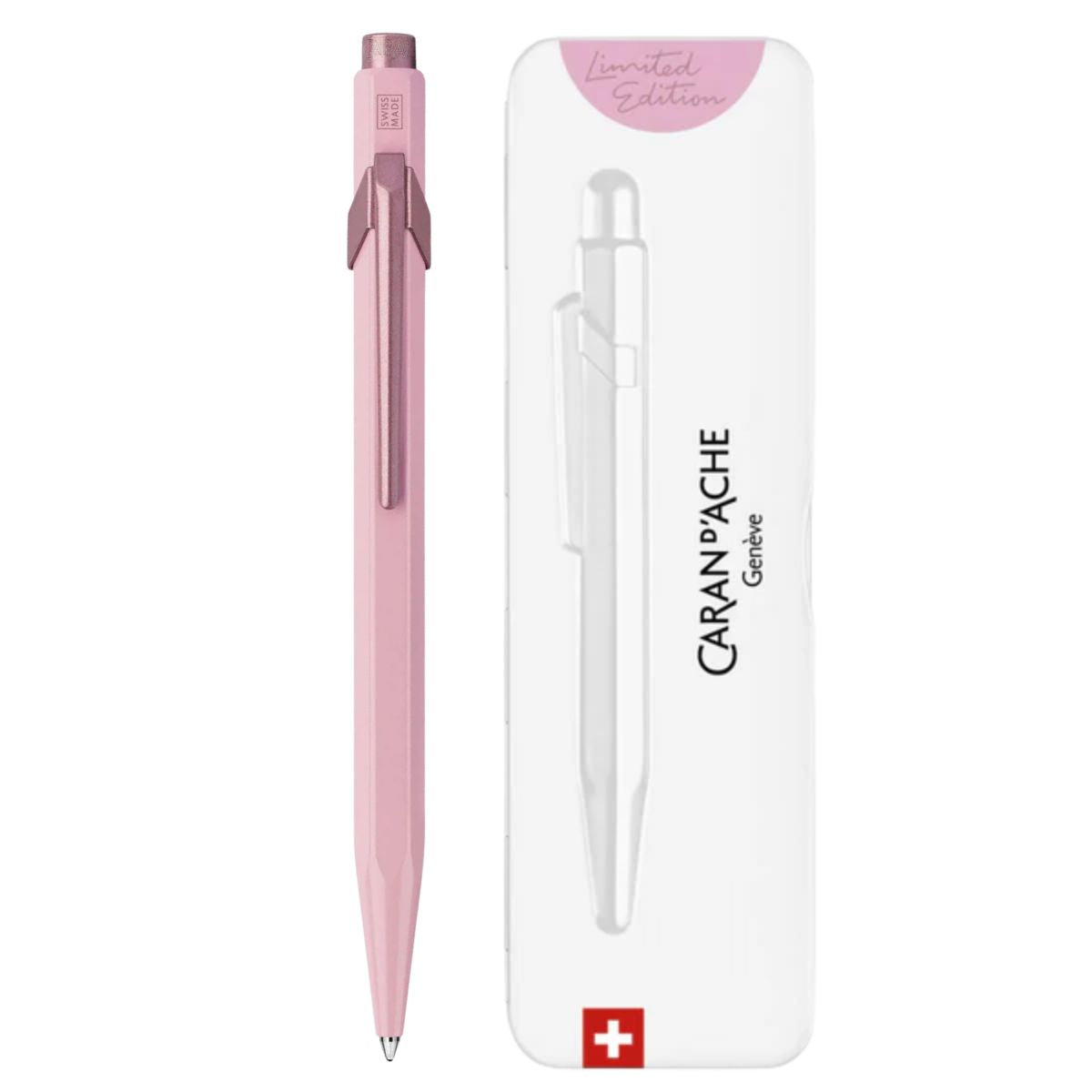 Caneta Esferográfica 849 Caran D'ache Claim Your Style com Estojo de Lata  - Quartz Pink