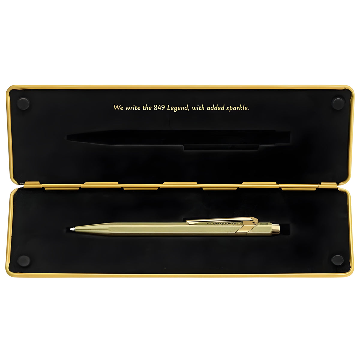 Caneta Esferográfica 849 Caran D'ache Sparkle Gold com Estojo de Lata