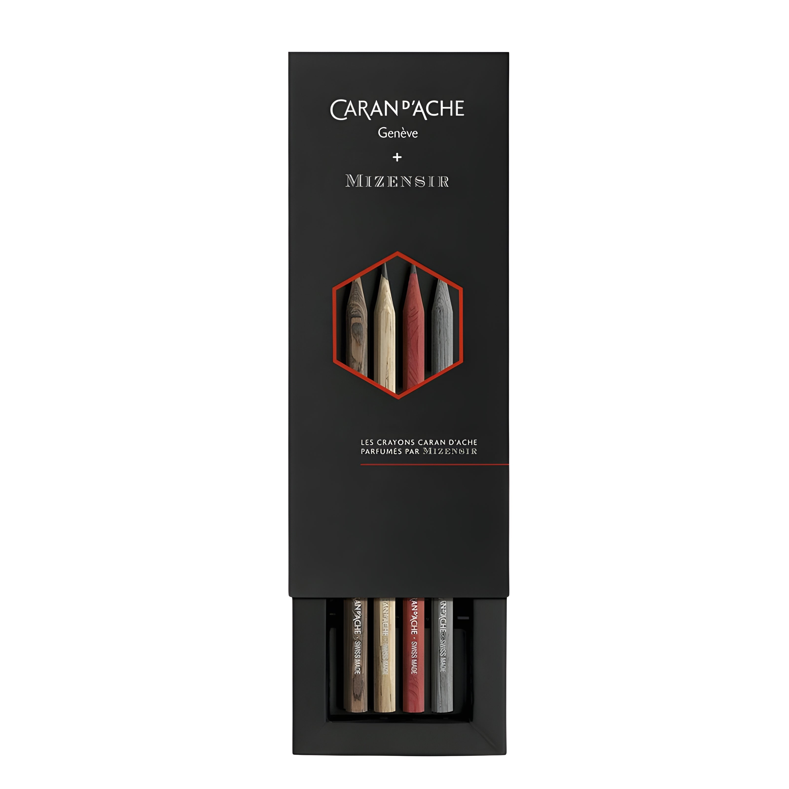 Kit Lápis Grafite Caran D'ache Les Crayons Hb Aromatizada com 4 Unidades
