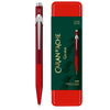 Caneta Esferográfica 849 Caran D'ache Wonder Forest Red com Estojo de Lata