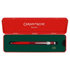 Caneta Esferográfica 849 Caran D'ache Wonder Forest Red com Estojo de Lata