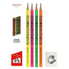 Kit 4 Lápis Grafite Grafik Fluor Hb + Borracha