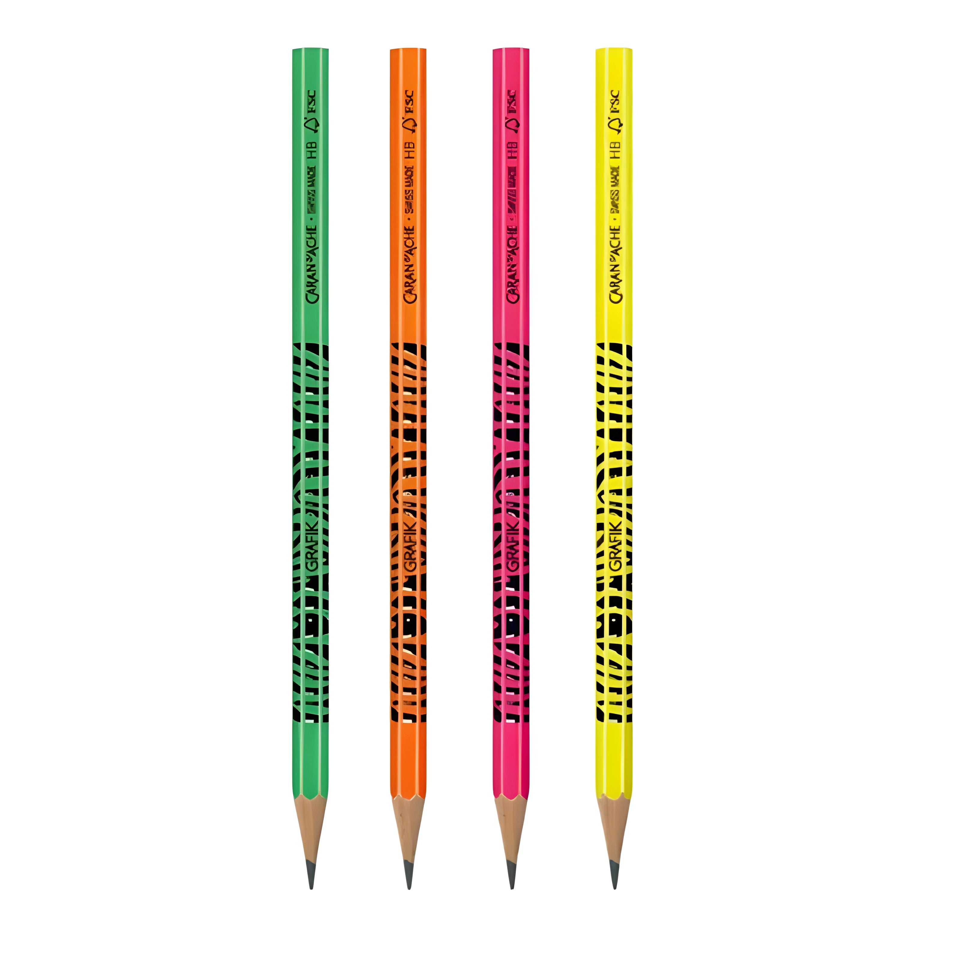 Kit 4 Lápis Grafite Grafik Fluor Hb + Borracha