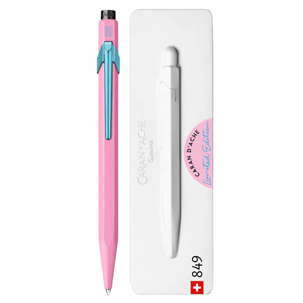 Caneta Esferográfica 849 Caran D'ache Claim Your Style com Estojo de Lata  - Rosa Hibisco