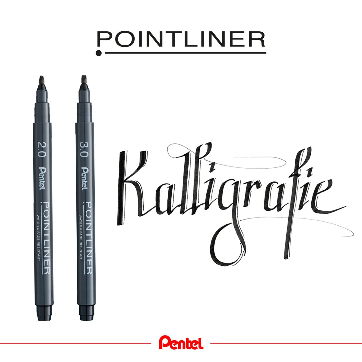 Caneta Nanquim Pointliner 2mm Preta - Pentel