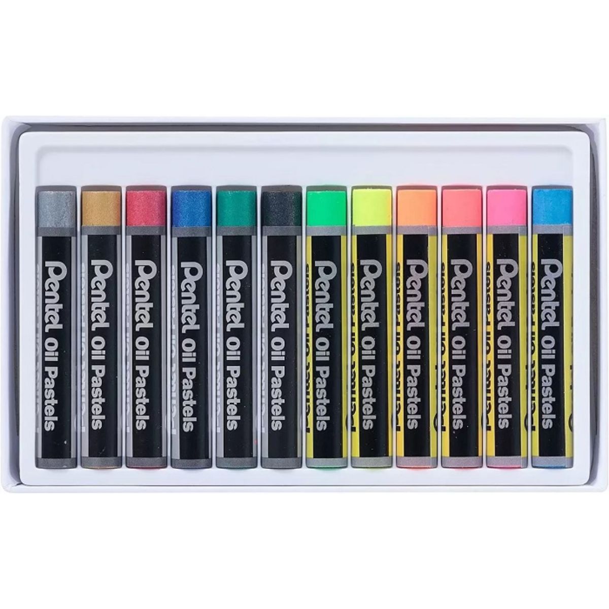 Estojo Giz Pastel Oleoso Phn Pentel 6 Cores Metálica /6 Cores Fluorescente