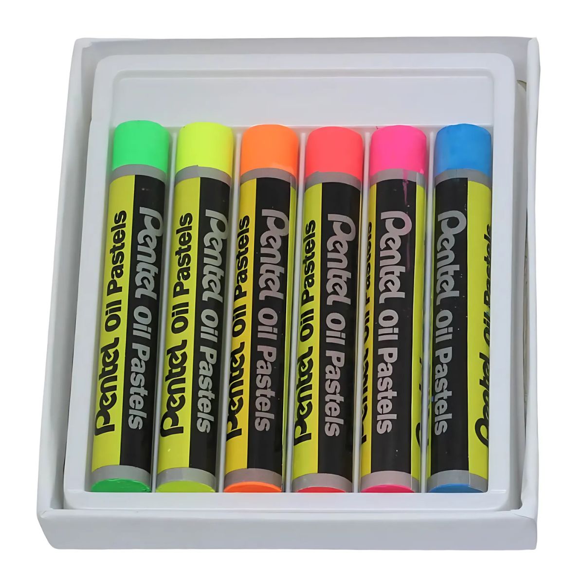 Giz Pastel Oleoso Phn 6 Cores Fluorescentes - Pentel