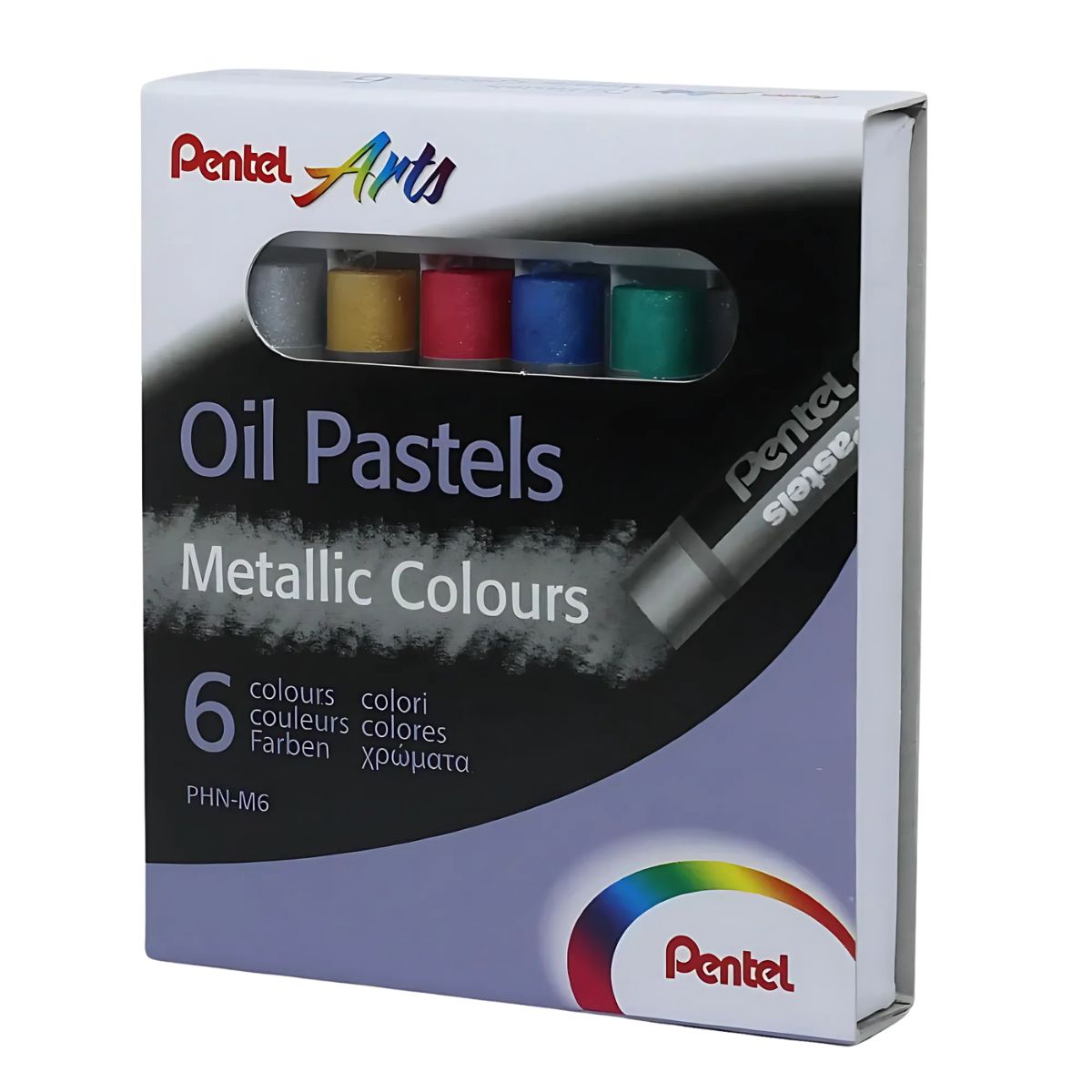 Estojo Giz Pastel Oleoso Phn Pentel com 6 Cores Metálica