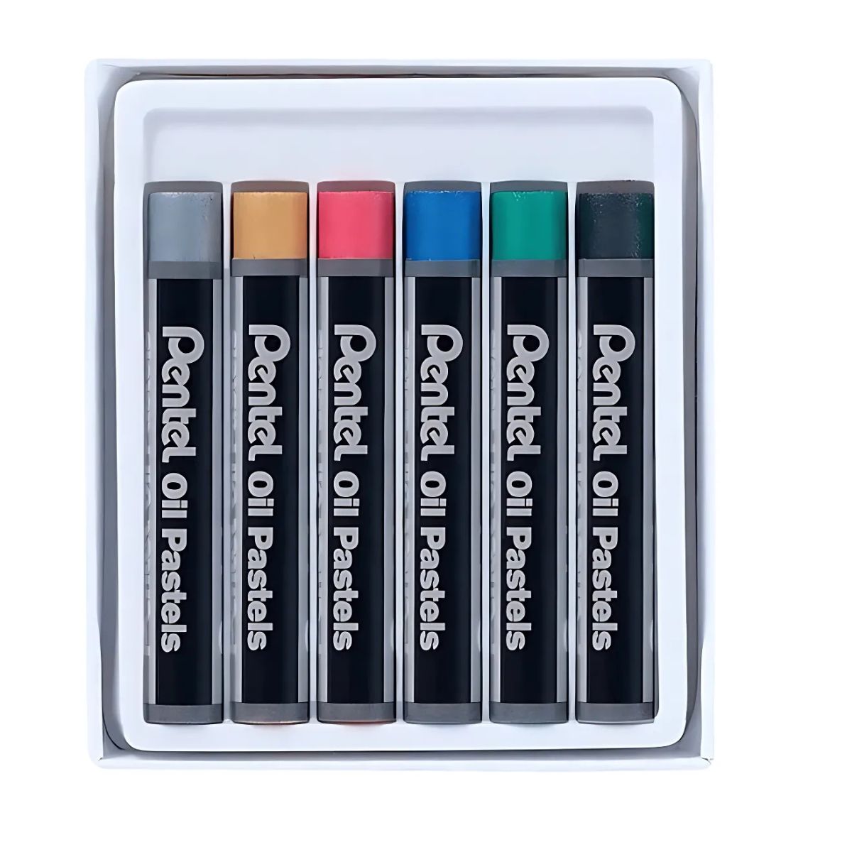 Estojo Giz Pastel Oleoso Phn Pentel com 6 Cores Metálica