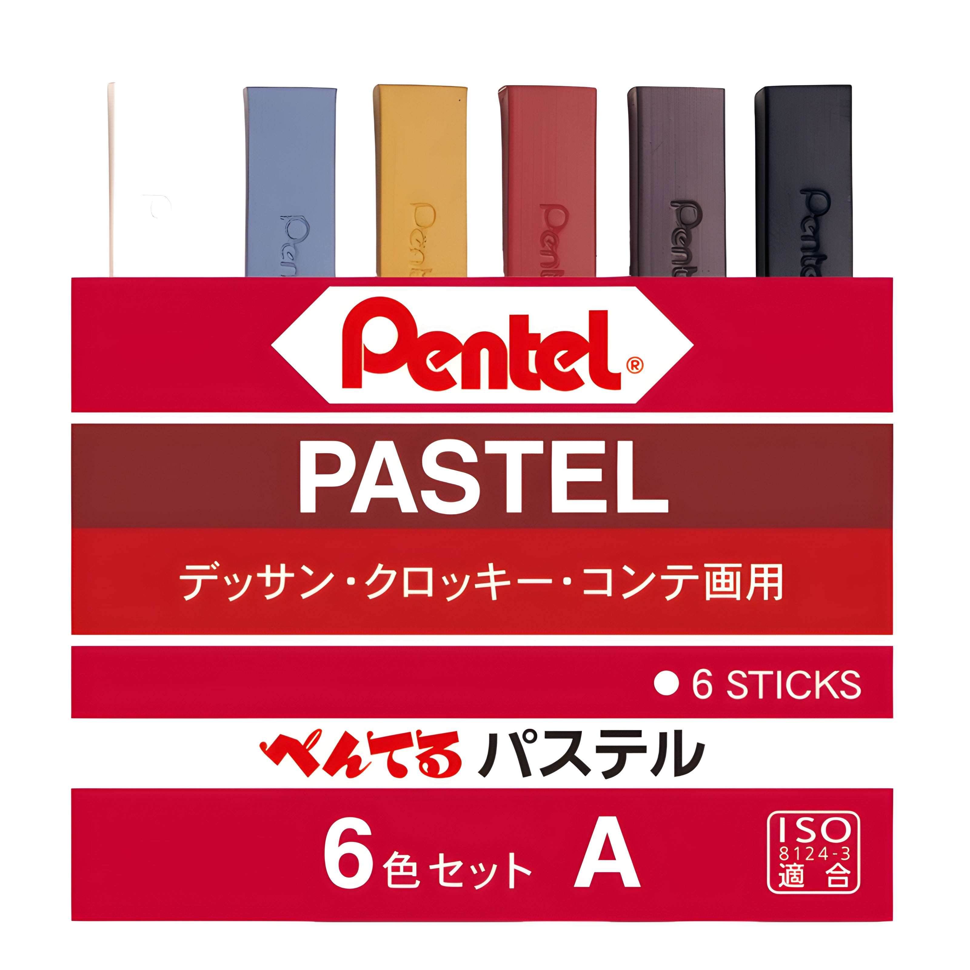 Estojo Giz Pastel Seco Pentel com 6 Cores Urbanas