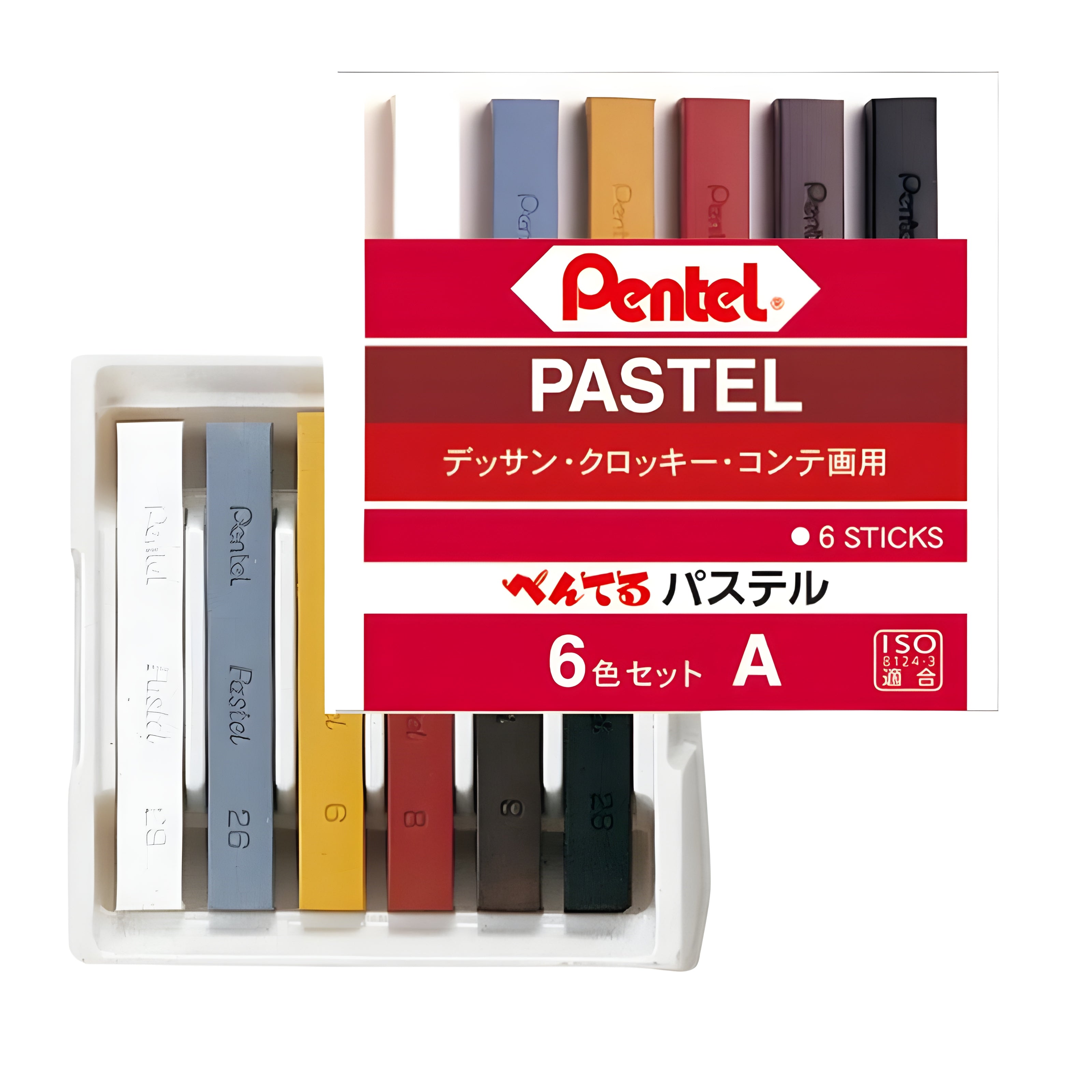 Estojo Giz Pastel Seco Pentel com 6 Cores Urbanas