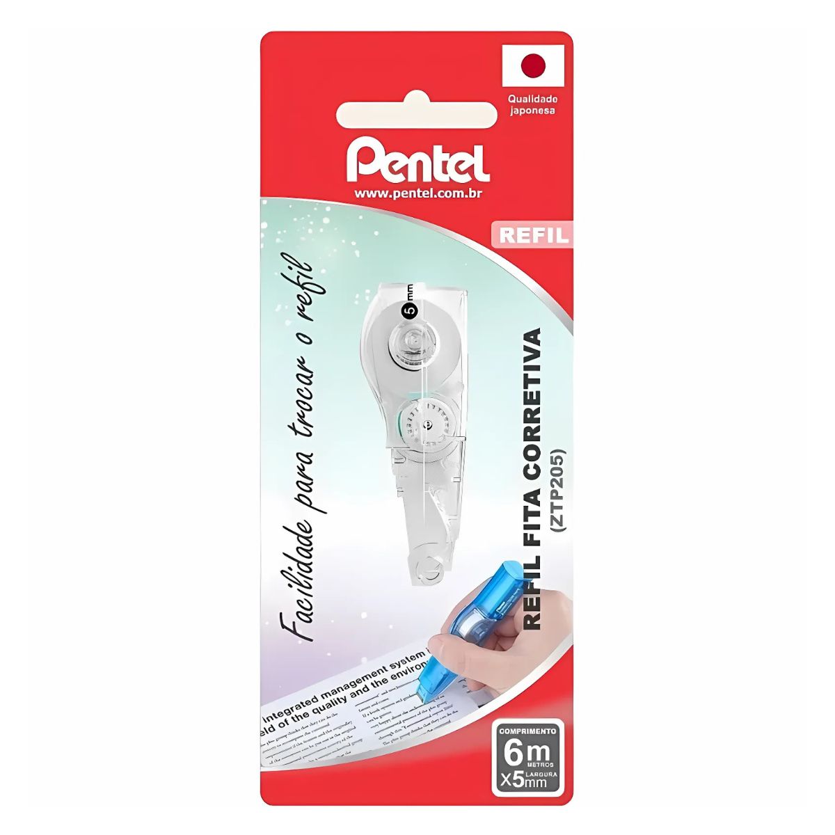 Refil para Fita Corretiva Pentel 5mmx6mt