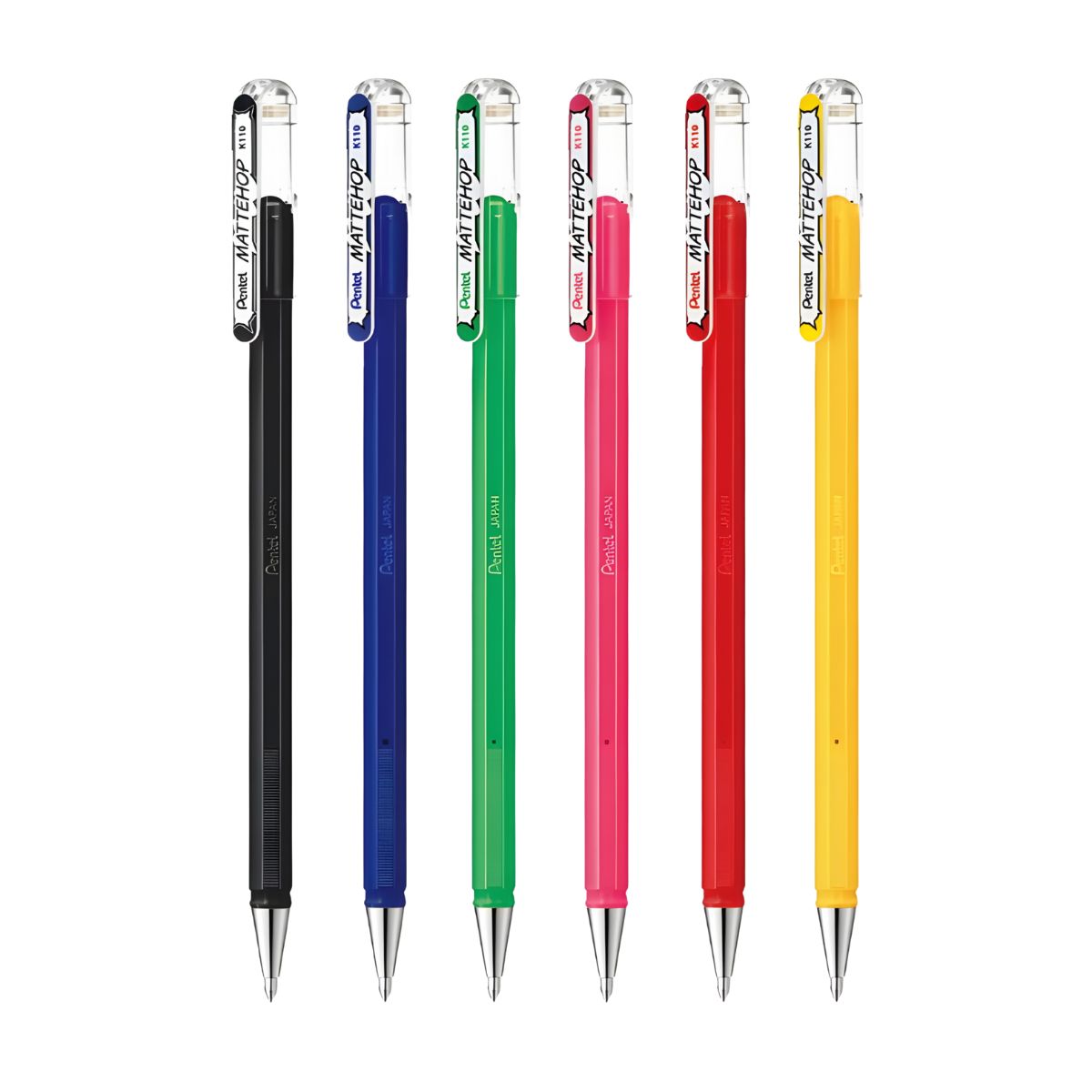 Caneta Gel Pentel Mattehop Roller 1.0Mm com 6 Cores