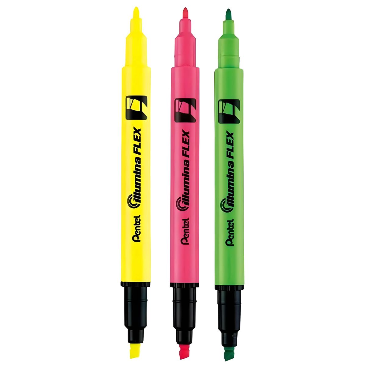 Kit Marca - Texto Illumina Flex 3 Cores Fluorescentes - Pentel