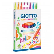 Estojo de Canetinha Giotto Turbo Maxi 8 Cores Fluorescente F453800