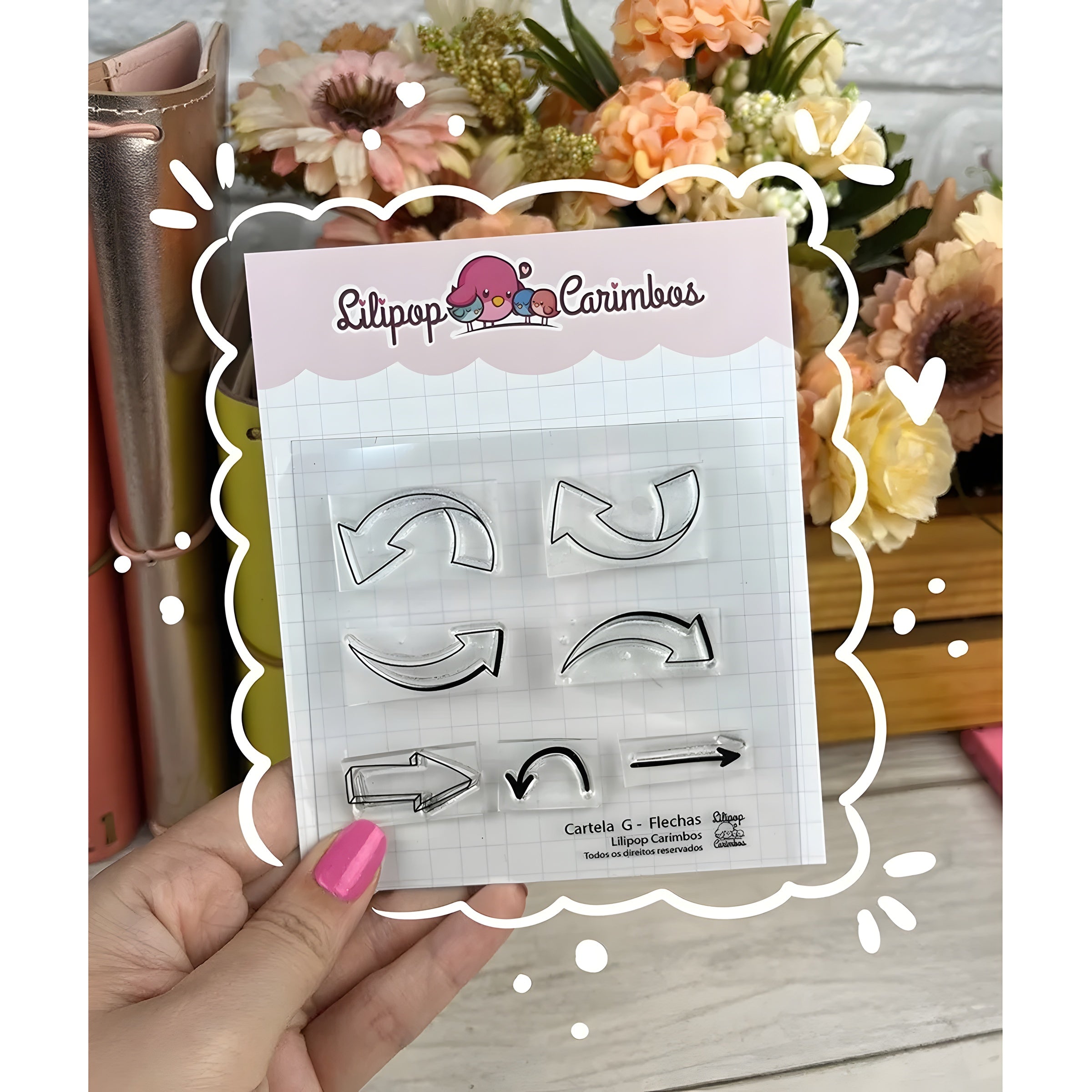 Kit Carimbos Decorativos G Flechas Scrapbook - Lilipop