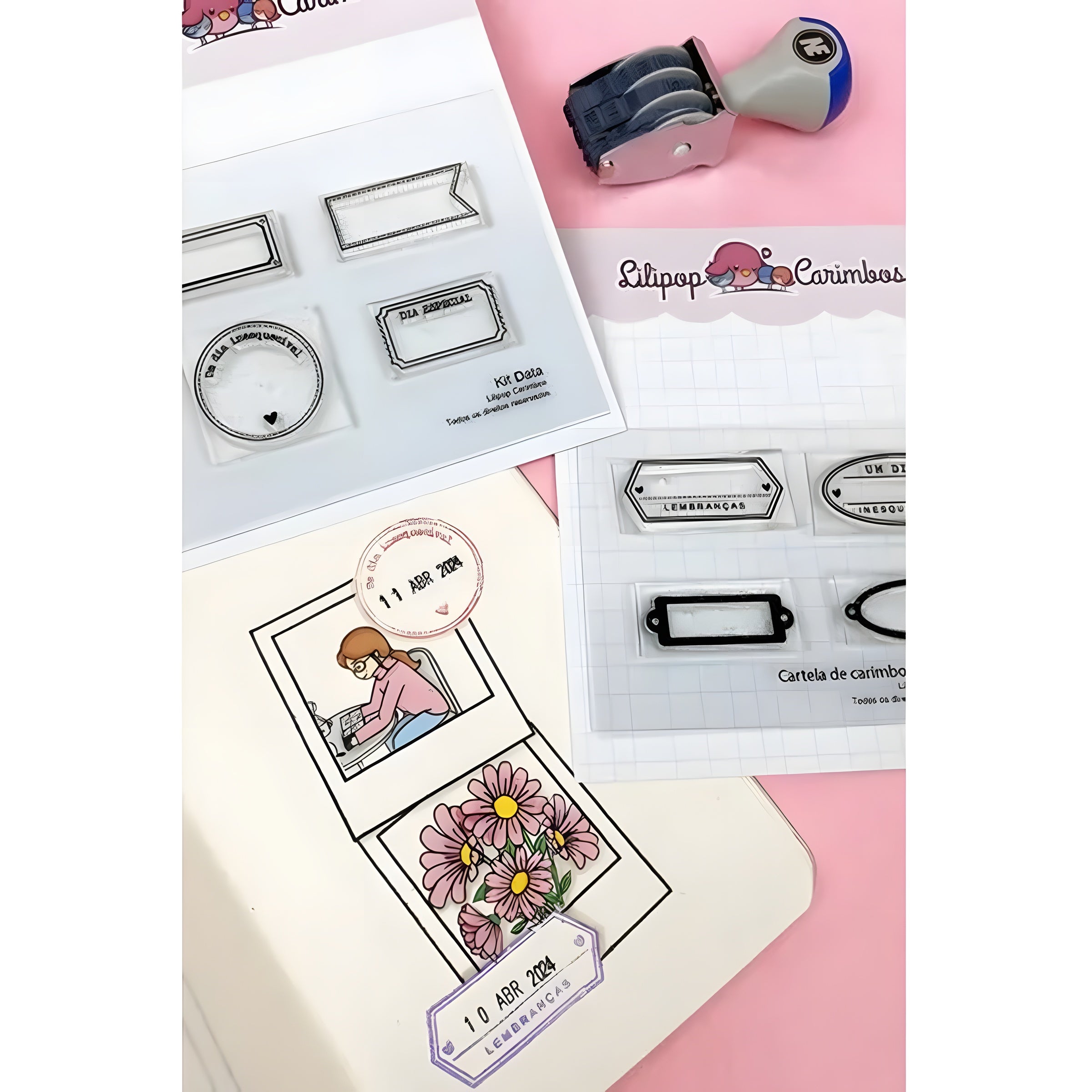 Kit Carimbos Data 1 Scrapbook Planner - Lilipop